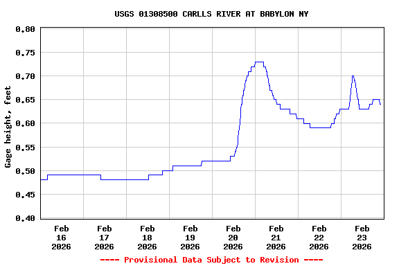 Graph of  Gage height, feet